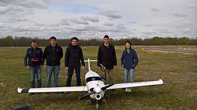 Field-test of the aircraft used in the project